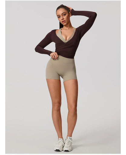 Women’s Long Sleeve Yoga Top – Quick-Dry Breathable Sportswear for Gym, Pilates, Dance & Ballet