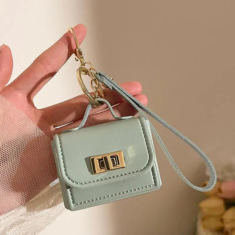 Mini PU Leather Coin Purse Keychain – Creative Change Money Bag Pendant for Keys, Earphones & Small Item Storage