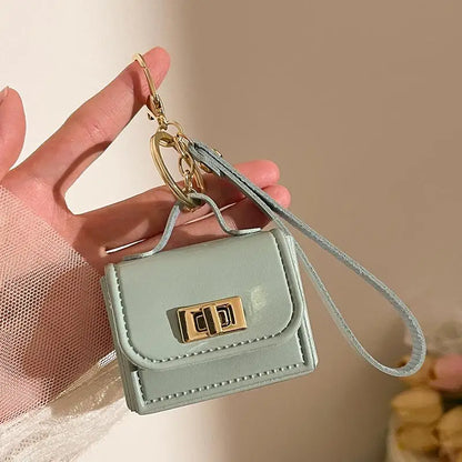 Mini PU Leather Coin Purse Keychain – Creative Change Money Bag Pendant for Keys, Earphones & Small Item Storage