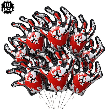 Large Halloween Standing Foil Balloons – Haunted House, Castle, Skull, Coffin & Witch Mylar Balloons for Halloween Party Decorations