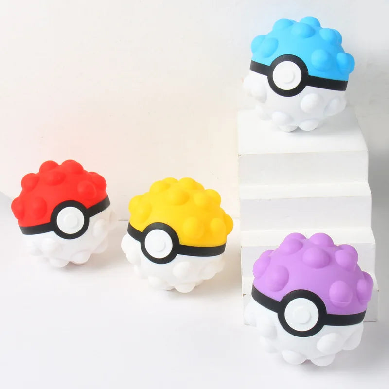 Pokémon Decompression Toys – 6 Styles Cute Poké Ball Pinching Slow Rebound Stress Relief Portable Toys for Kids Gift