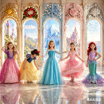 Vestido de disfraz de princesa para niña – Traje de fiesta de cuento de hadas para Halloween, carnaval y regalos de cumpleaños