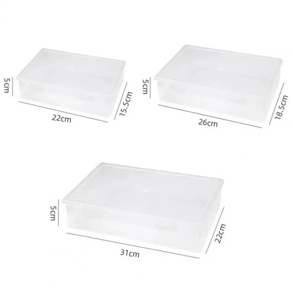 Caja organizadora de plástico transparente – Contenedor portátil a prueba de polvo para documentos, papelería y accesorios