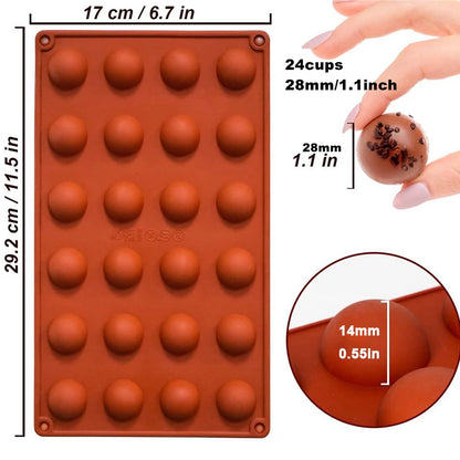 Semi-Sphere Silicone Chocolate Mold – Half-Ball Dome Cake Baking Tray for Chocolate, Pudding, Candy & Jelly, Reusable DIY Kitchen Baking Tool