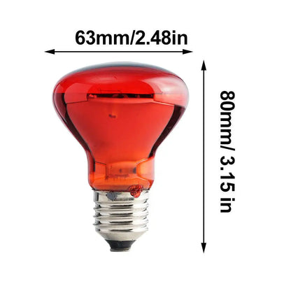 E27 Infrared Poultry Heat Bulb 25W-100W – Adjustable Heat Lamp for Reptiles, Amphibians, Plants, Pets & Livestock