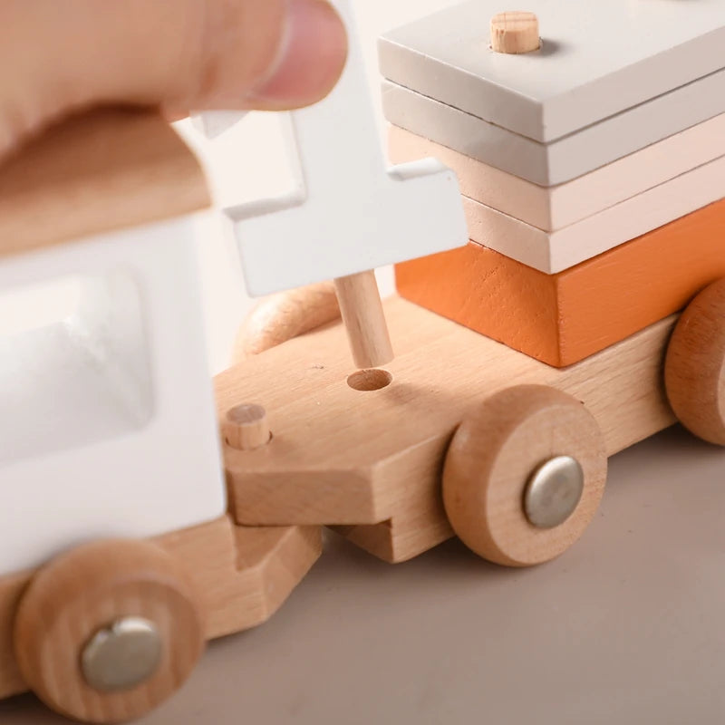 Juguete de Tren de Madera Montessori – Carrito Educativo para Bebés con Bloques Numéricos, Juguete de Madera para el Aprendizaje Temprano, Regalo de Actividad de Aprendizaje Preescolar para Niños Pequeños