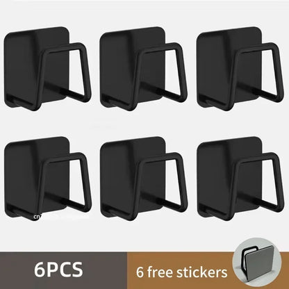 Soporte de esponja para fregadero de acero inoxidable – Estante de secado autoadhesivo para desagüe de cocina, organizador de almacenamiento de esponjas montado en la pared con ganchos para fregadero, accesorios para lavavajillas y organización de cocina