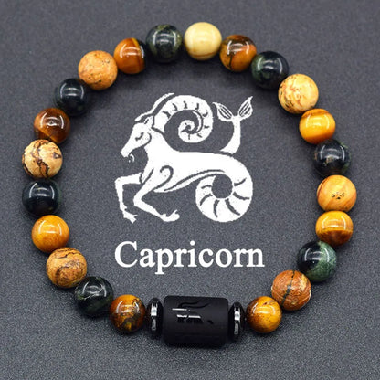 Pulsera de constelación de 12 signos del zodiaco – Brazalete con dije de astrología para hombres y mujeres | Regalo de joyería de amistad Aries, Virgo, Leo y Libra