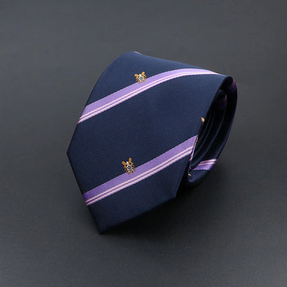 Corbata de hombre de fantasía con perro de dibujos animados, Paisley, rayas y lunares para negocios y bodas