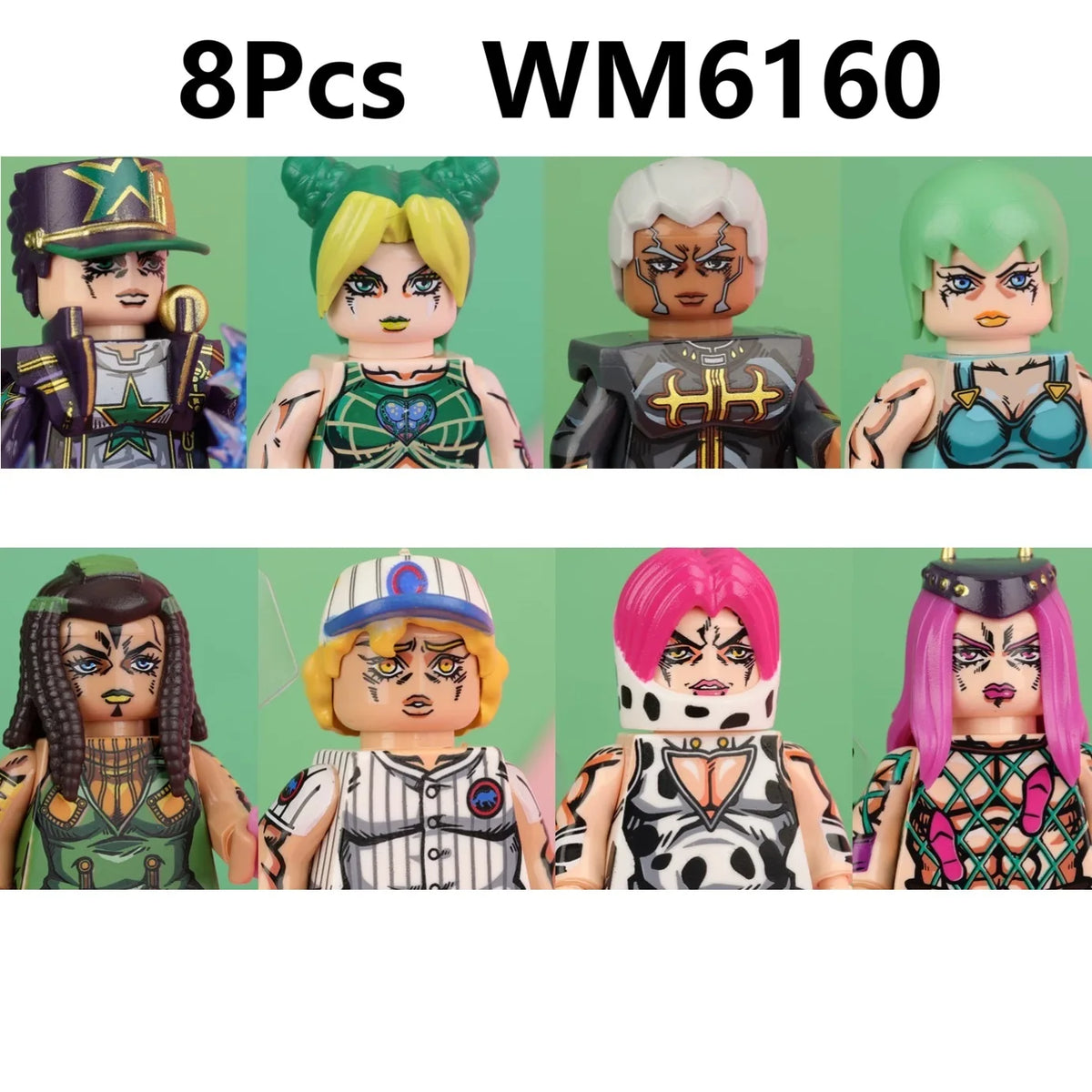 JoJo's Bizarre Adventure Building Blocks – JJBA Mini Action Figure Toy Set, DIY Construction Blocks & Collectible Display Figures