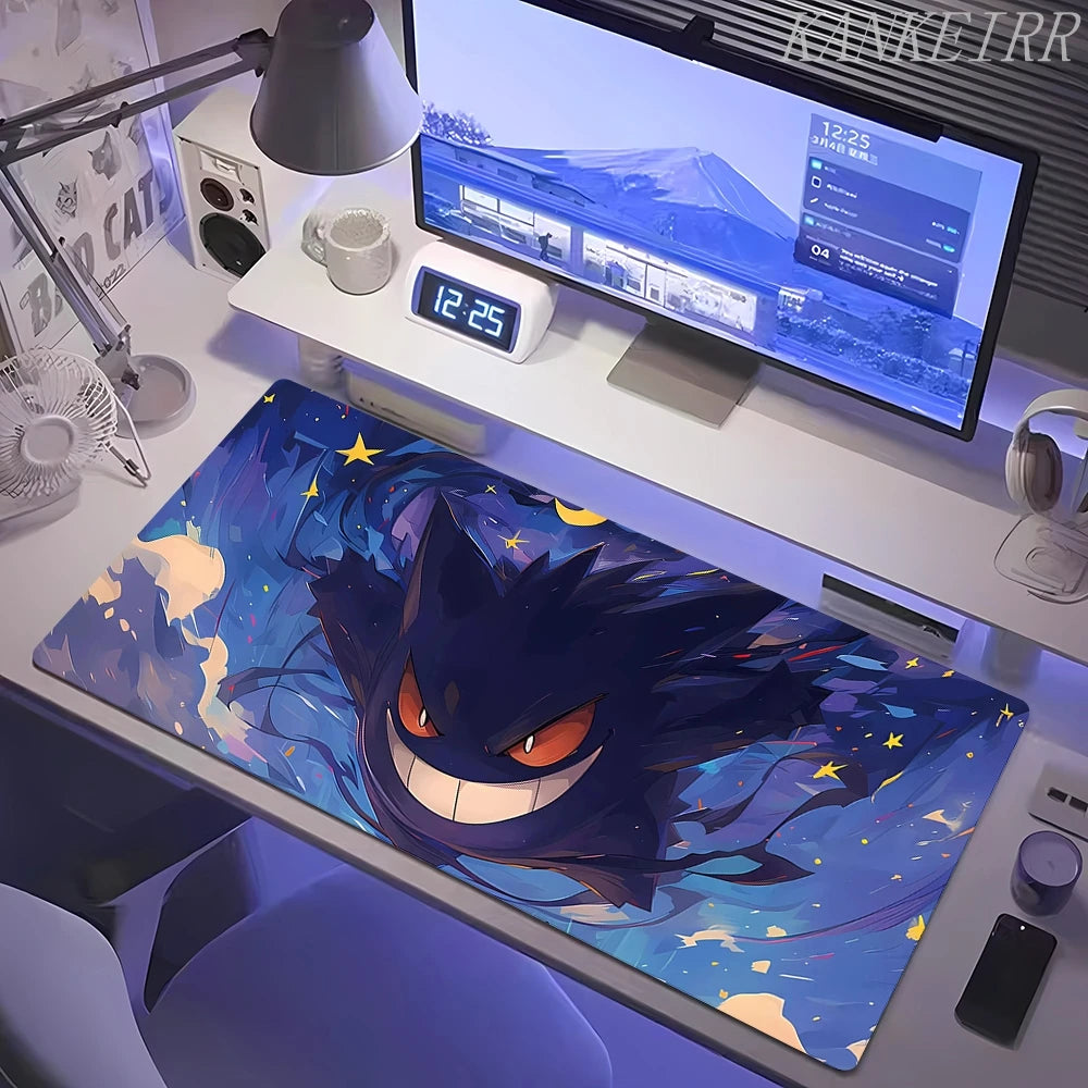 XXL Pokémon Gengar Purple Gaming Mouse Pad – Extended Kawaii Desk Mat (900×400 Keyboard & Mouse Rug for PC & Laptop Setup)
