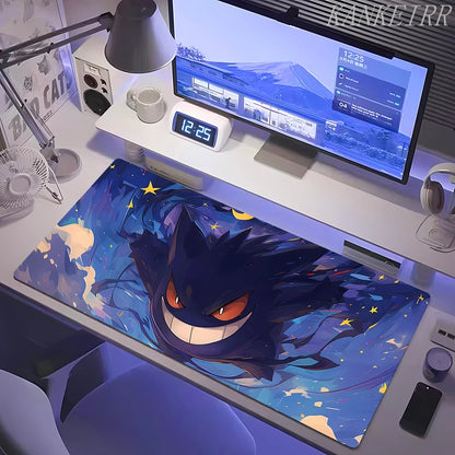 XXL Pokémon Gengar Purple Gaming Mouse Pad – Extended Kawaii Desk Mat (900×400 Keyboard & Mouse Rug for PC & Laptop Setup)