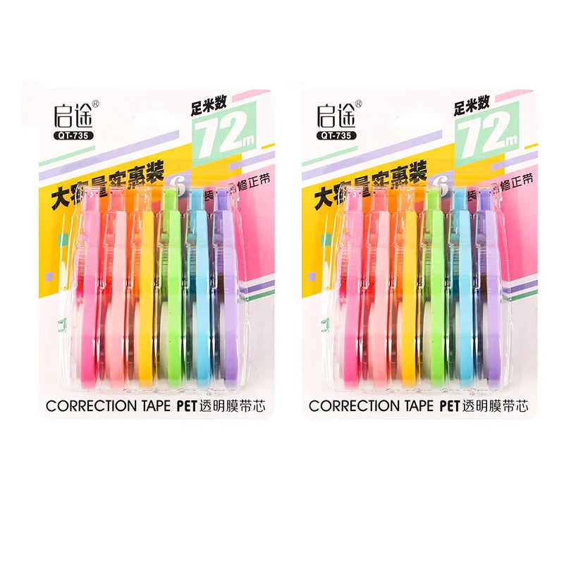 Juego de 6 Cintas Correctoras Kawaii – Cinta Correctora Bonita para Escuela, Oficina, Reparación de Errores de Escritura y Artículos de Papelería