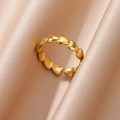 Anillo de circonita de acero inoxidable ajustable con diseño de ojo turco – Anillo de boda geométrico de color dorado para mujer | Regalo de joyería de lujo de moda