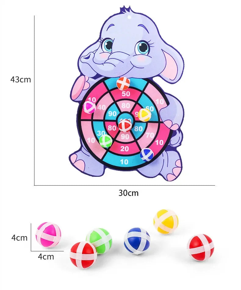Educational Dart Board Baby Toy with Sticky Ball Darts – Indoor Montessori Sports Game for Children (Ages 3–7)