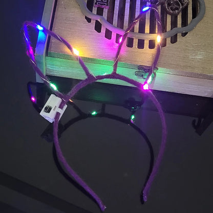 Serre-tête lumineux LED Oreilles de Chat & Lapin – Bandeau lumineux pour Anniversaires, Festivals & Mariages