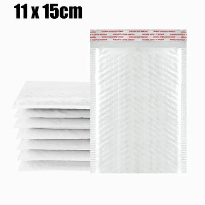 Sobres de burbujas blancos – Sobres de envío acolchados impermeables con autocierre, bolsas de embalaje de burbujas gruesas para envíos seguros (11/15/23 cm)