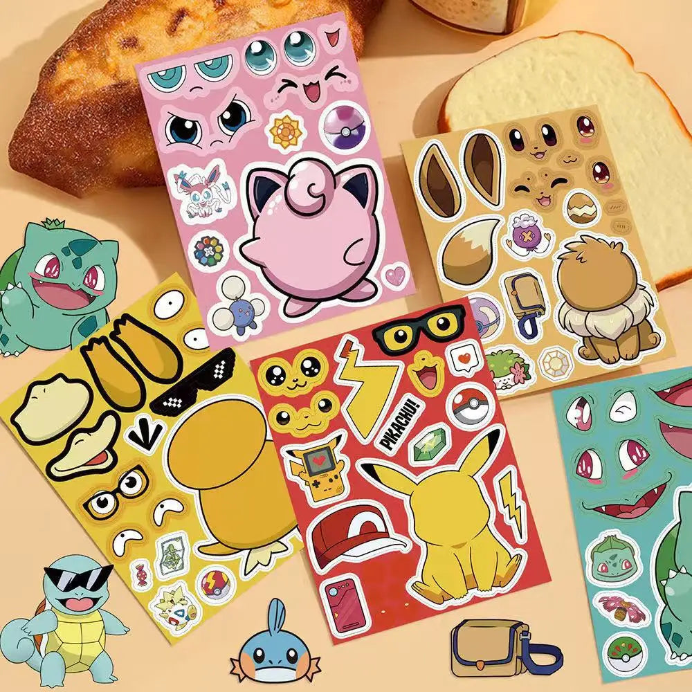 Pokémon Pikachu Anime Puzzle Stickers – 8/24 pièces DIY Jigsaw Cartoon Jouets pour enfants Fête et cadeaux