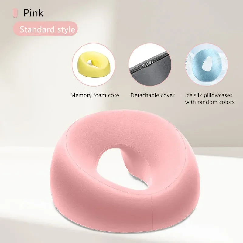 Almohada boca abajo – Almohada de siesta de espuma viscoelástica para escritorio, cojín ergonómico para dormir boca abajo, reposacabezas cómodo para el descanso en la oficina, mesa de masaje, salón de belleza y relajación en el hogar