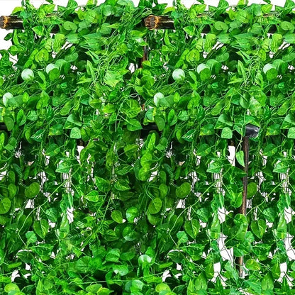 Artificial Ivy Vine Garland – Realistic Faux Green Leaf Rattan Creeper for Garden, Wedding Decor, Party Decorations, Hanging Plants & Home Decoration