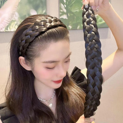 Diadema Bohemio Trenzado Sintético para Mujer Banda de Pelo Elástica para Fiestas y Cosplay