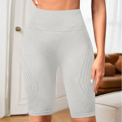 Women’s High Waist Seamless Slim Yoga Shorts Stretchy Push Up Butt Lifting Knitted Workout Running