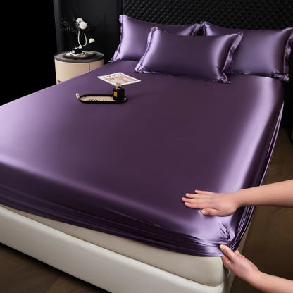 Rayon Satin Fitted Sheet – Soft Mattress Cover with Elastic Band for Single, Double, Queen & King Beds