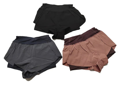Women’s Sport Running Shorts Double Layer Yoga Gym Fitness Jogging Training Summer Short Pants