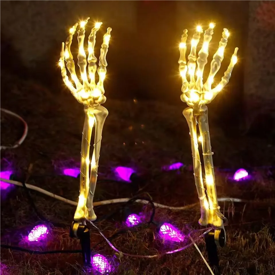 2PCS Halloween Solar Ghost Hand Garden Lights – Waterproof Outdoor LED Stake Lamps for Yard, Garden, Festival & Horror Atmosphere Decor