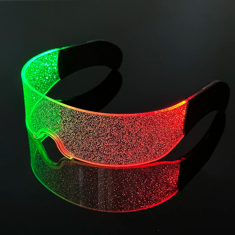 LED Luminous Party Glasses – Futuristic Rainbow Space & Robot Rave Goggles with Star Lights for Concerts, DJ Events, Masquerade & Y2K Parties