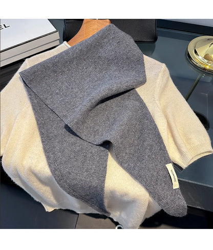 100% Wool Winter Scarf for Women Long Warm Cashmere Feel Shawl Wrap Solid Pashmina Hijab Head Scarf