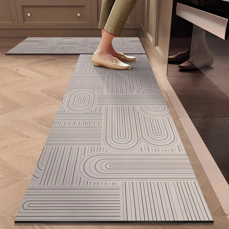 German Kitchen Floor Mat – Waterproof Oil-Resistant Diatomaceous Earth Absorbent Pad, Non-Slip Quick-Dry Dirt-Resistant Kitchen Rug