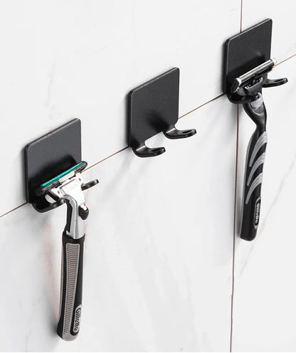 Stainless Steel Razor Holder – Wall Mounted Bathroom Shaver Storage Hook, Punch-Free Razor Rack Organizer, Men’s Shaving Accessory Shelf for Shower & Bathroom Storage