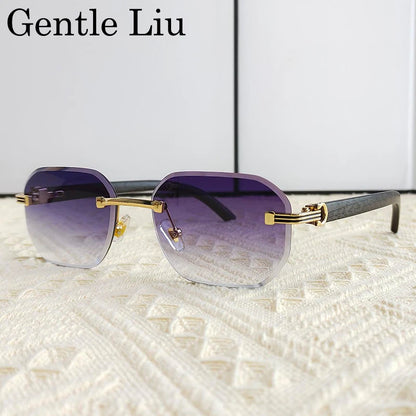 Vintage Square Rimless Sunglasses for Men – Frameless Punk Eyewear with UV400 Lenses, Trendy 2026 Fashion Glasses