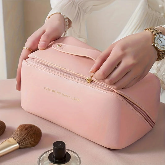 Bolsa organizadora de maquillaje de lujo para mujer – Estuche portátil para artículos de aseo, bolsa de almacenamiento de cosméticos con cremallera, organizador de viaje para maquillaje, cuidado de la piel y artículos personales