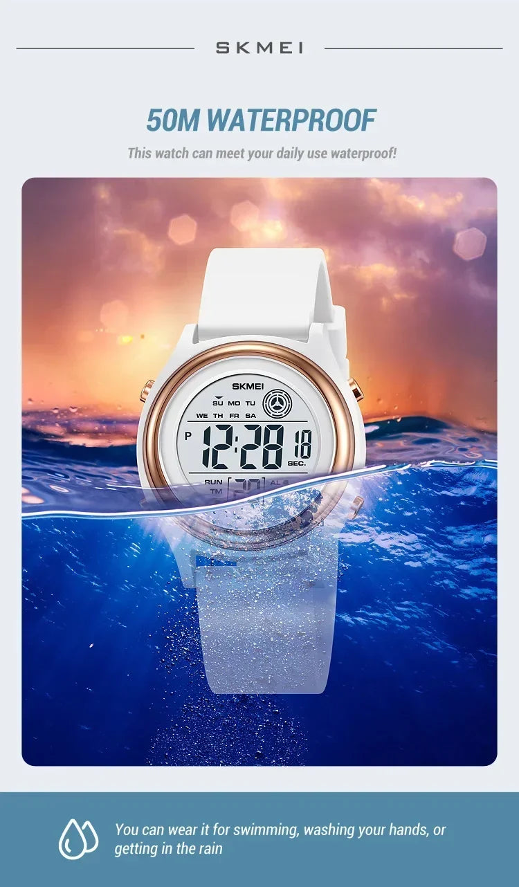 SKMEI 2094 Waterproof Shockproof Digital Sport Watch (Women’s Luxury Countdown Stopwatch)