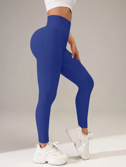 Seamless Yoga Leggings – High-Waist Butt-Lifting Quick-Dry Breathable Workout Tights with Lettering Print for Women