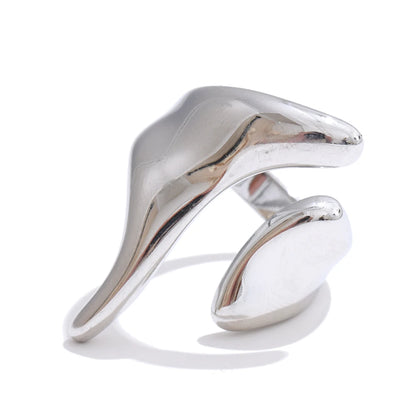 Anillo de Acero Inoxidable Ajustable Geométrico – Anillo de Moda Minimalista con Baño de Oro PVD para Mujer