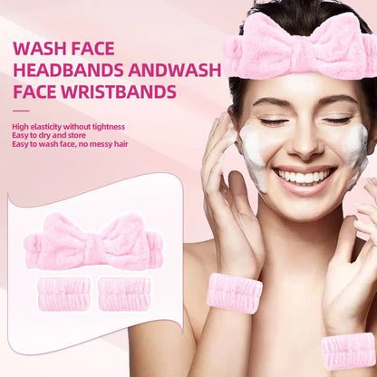 7/12PCS Facial Mask Care Kit – Pink Hair Band, Facial Massager & Scraping Board Set with Skincare Tools for Home Beauty & Face Care