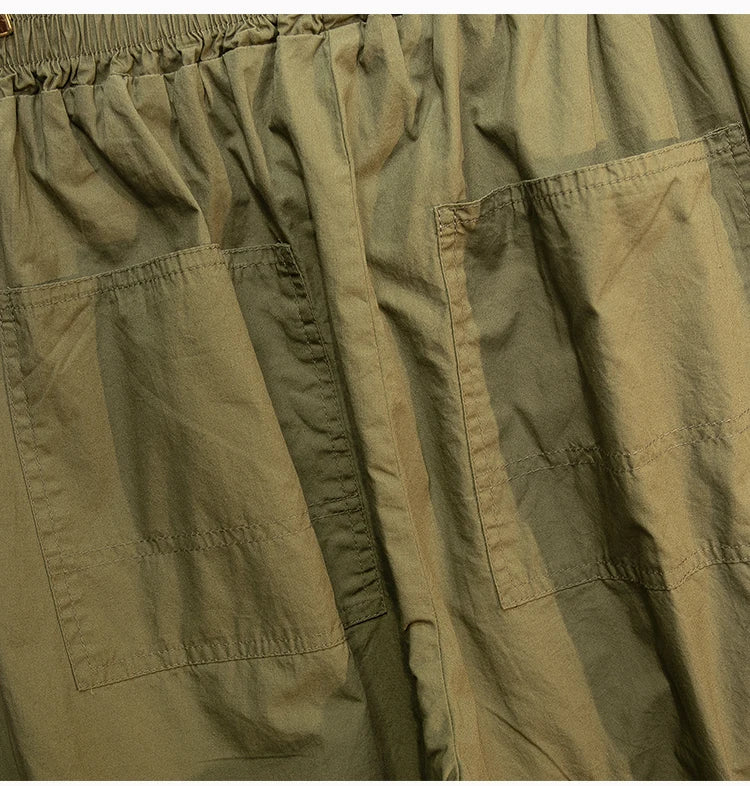Pantalones sueltos de pierna ancha de talle alto cómodos e informales para mujer de talla grande, estilo retro japonés, pantalones de farol