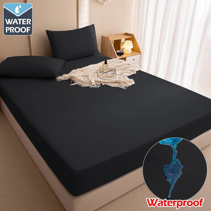 Protège-matelas 100 % imperméable – Housse de matelas ajustée avec bande élastique pour lits simples, doubles, Queen et King