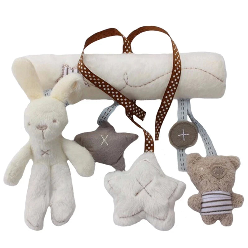 Peluche Colgante Conejito 2025 – Sonajero Suave para Bebés, Juguete Multifuncional para Cochecito y Cuna, Juguete Sensorial para Bebés y Regalo de Baby Shower