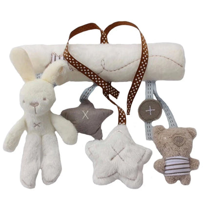 Peluche Colgante Conejito 2025 – Sonajero Suave para Bebés, Juguete Multifuncional para Cochecito y Cuna, Juguete Sensorial para Bebés y Regalo de Baby Shower
