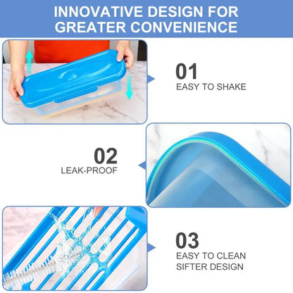 Fish Breading Shaker Bowl – Batter Coating Tray with Lid for Chicken Wings, Fish, Vegetables & Frying