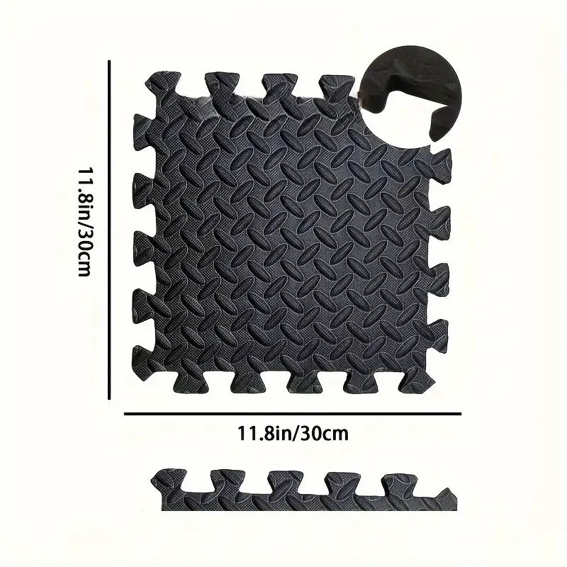 16 Tapis de Yoga emboîtables en EVA – 30x30CM Dalles de Sol Protectrices Antidérapantes pour Salle de Sport à Domicile, Yoga, Entraînements de Fitness & Exercices en Intérieur