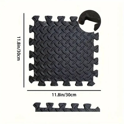 16 Tapis de Yoga emboîtables en EVA – 30x30CM Dalles de Sol Protectrices Antidérapantes pour Salle de Sport à Domicile, Yoga, Entraînements de Fitness & Exercices en Intérieur