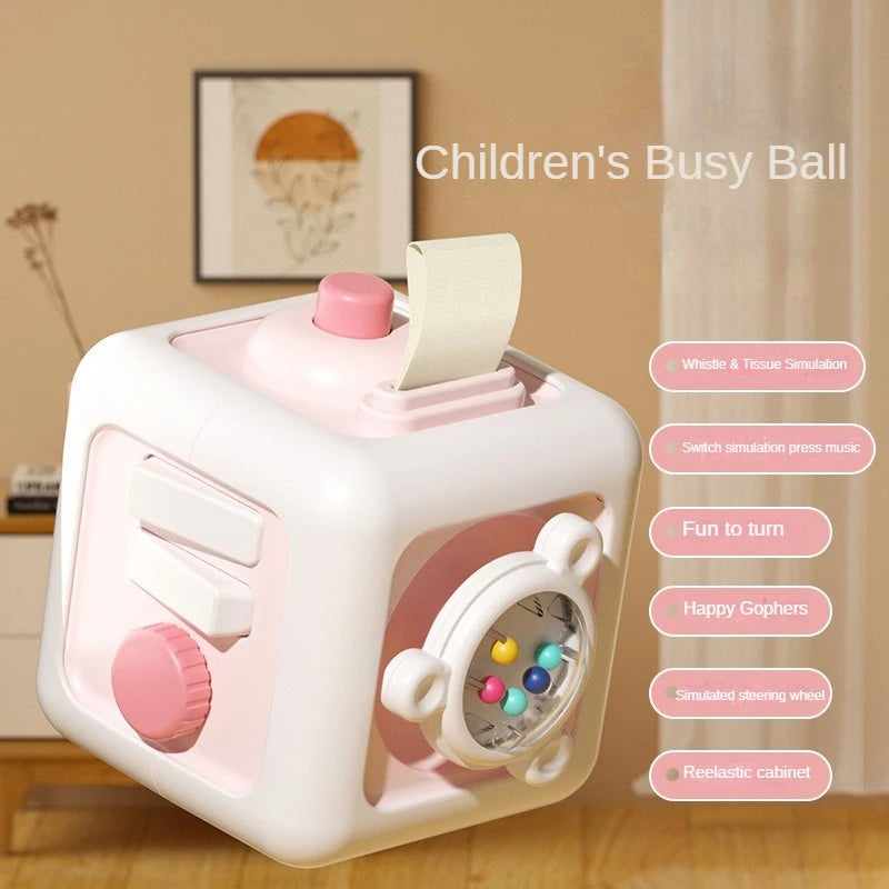Cubo de actividades Montessori 6 en 1 – Juguete sensorial para el desarrollo de la motricidad fina y el aprendizaje temprano del bebé