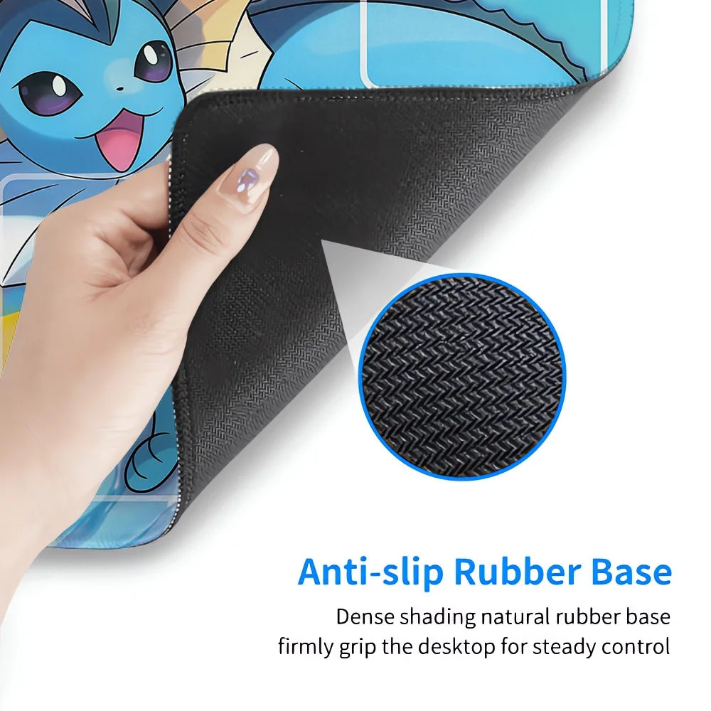 Japan Anime Gamer XXL Desk Mat – Eevee Kawaii Extended Mouse Pad (900×400 Gaming Keyboard & Mouse Pad)