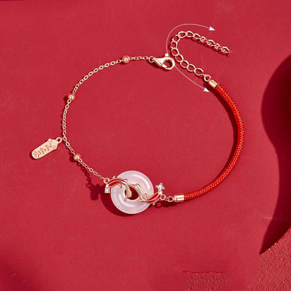 Pulsera de cuerda roja con nudo de la suerte – Pulsera de hilo ajustable hecha a mano para mujeres y hombres, regalo de joyería amuleto de la amistad