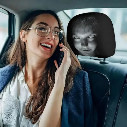 2 Fundas para Reposacabezas de Coche de Halloween con Temática de Terror – Fundas Elásticas Universales a Prueba de Polvo para Protección de Asientos
